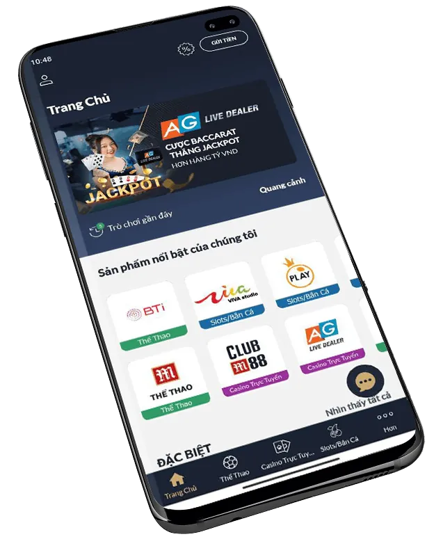 Giao diện điện thoại thông minh hiển thị ứng dụng cá cược thể thao mượt mà của 868vip